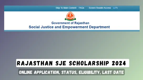 Rajasthan SJE Scholarship 2024